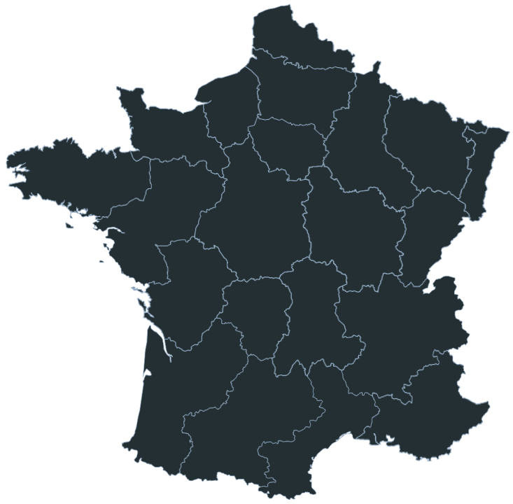 Carte de France avec la présence des agences du Groupe Patriarca